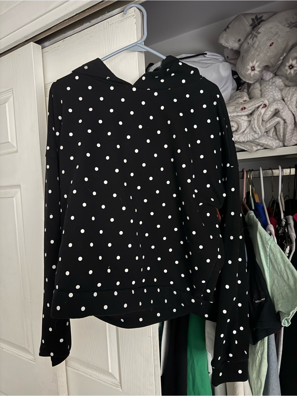 Edikted Black Polka Dot Hoodie